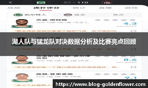 湖人队与猛龙队对决数据分析及比赛亮点回顾